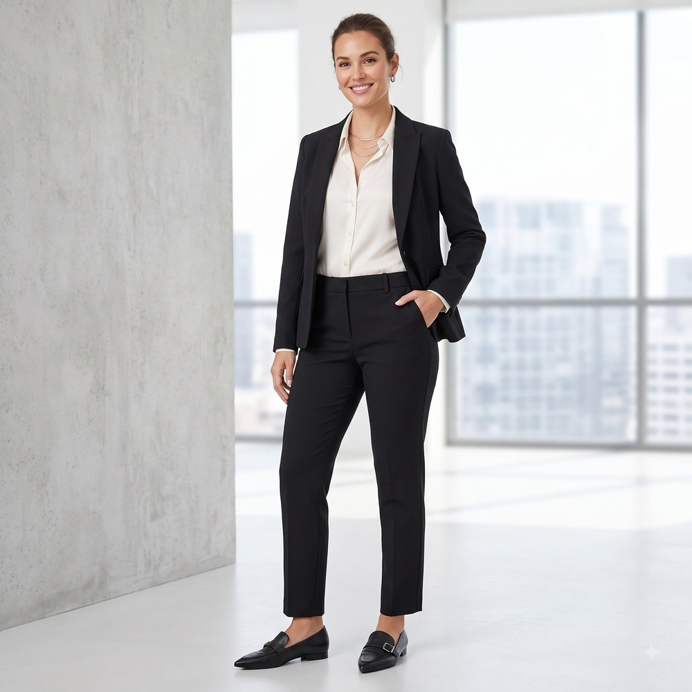 White House Black Market The Slim Trouser Black Dress Pants Womens Size 8
